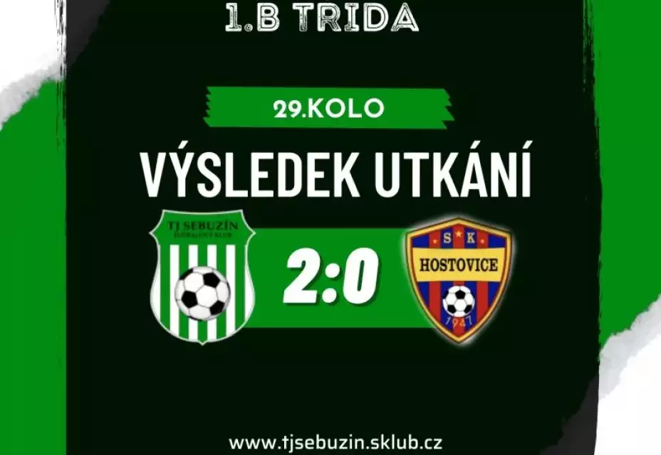 TJ Sebuzín  : SK Hostovice  2:0 (1:0)